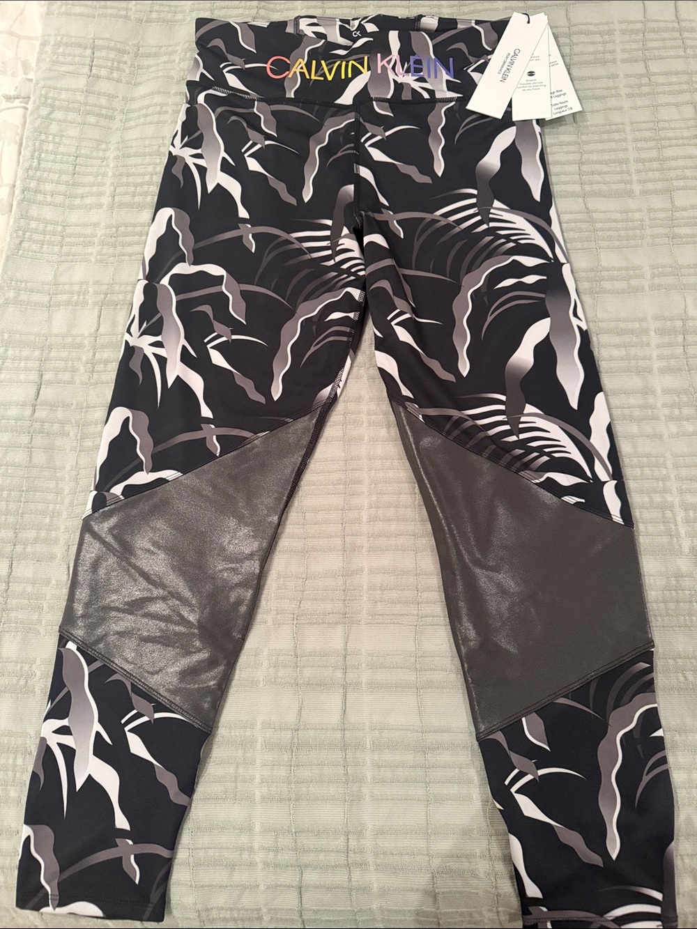 Calvin Klein Performance Black and White Abstract Leggins, New w/tags